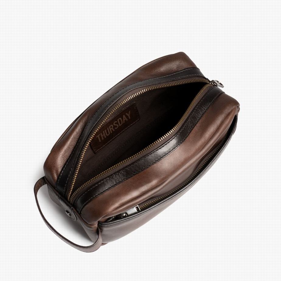 Thursday Boots Dopp Kit Toaletttáskák Férfi Csokoládé | KKV9814TP