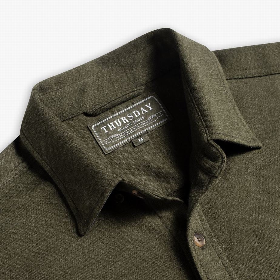 Thursday Boots Everyday Button-Down Ingek Férfi Olivazöld | QPL1975MV