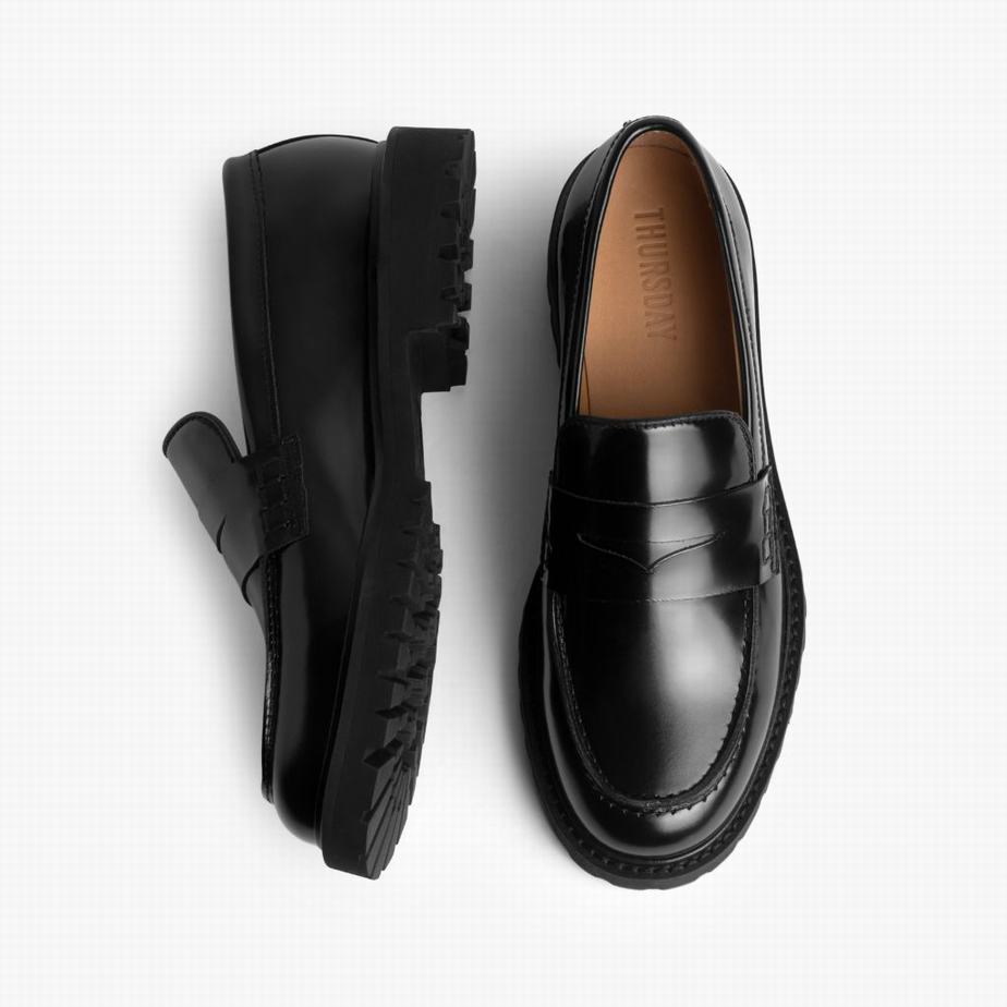 Thursday Boots Penny Loafers Női Fekete | KCE4738XC